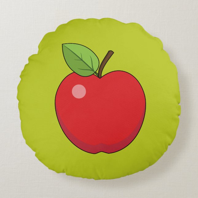 Red Apple Round Pillow (Front)