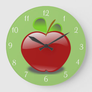Red Apple Round Wall Clock