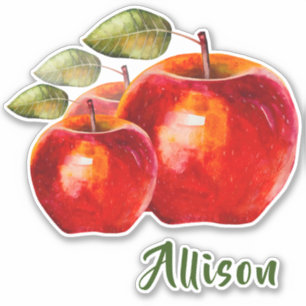 Red Apple’s Personalized Name Sticker