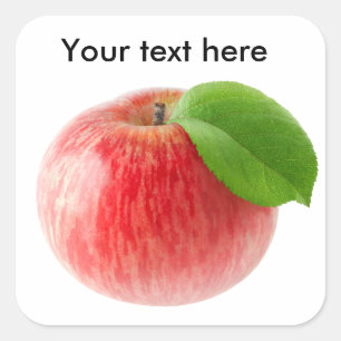 Red apple square sticker