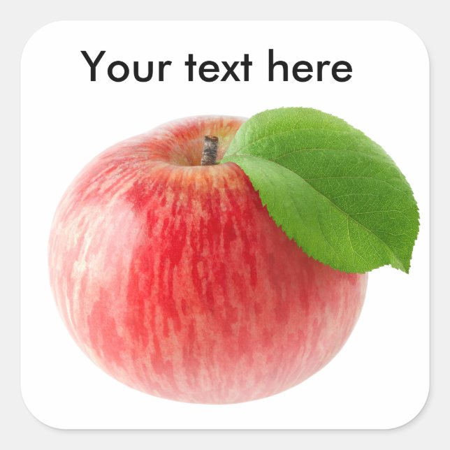 Red apple square sticker (Front)