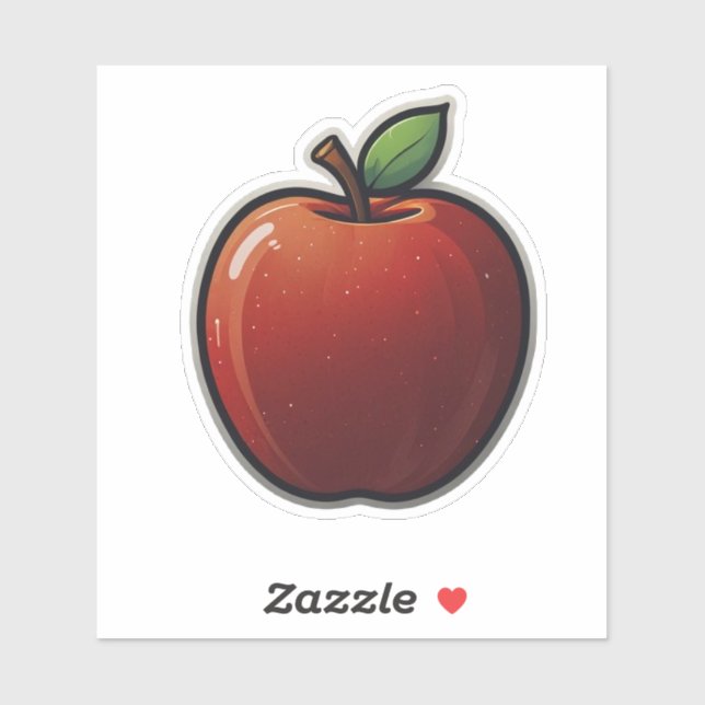 Red Apple Sticker – Fun and Colourful Design (Sheet)