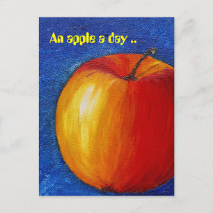Red Apple - Still Life Paintin Postcard