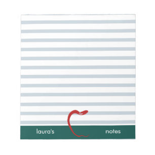 Red Apple Teacher Personalized Green lines Notepad