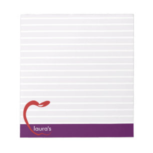 Red Apple Teacher Personalized Striped Notepad