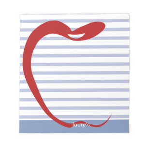 Red Apple Teacher Personalized Striped Notepad