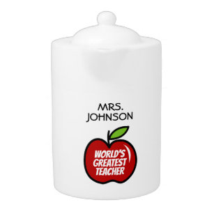 Red apple teapot for world's best school teacher