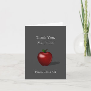 Red Apple "Thank You Teacher" Custom Class Thank You Card