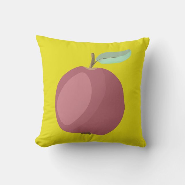 Red Apple Throw Pillow (Front)