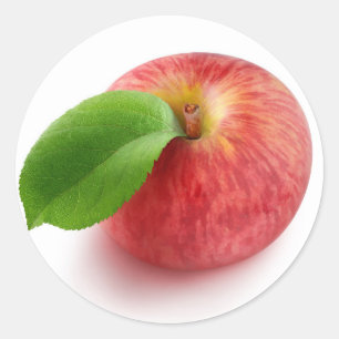 Red apple top view classic round sticker