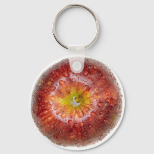 Red apple top view keychain