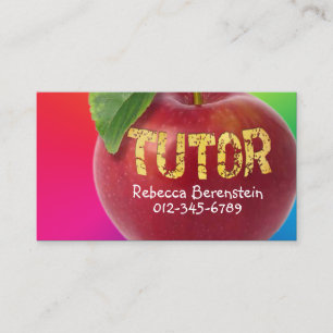 Red Apple Tutor Red Pink Business Card