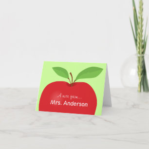 Red Apple Une note du carte pour notes enseignant