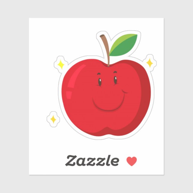 Red Apple with Happy Face (Sheet)