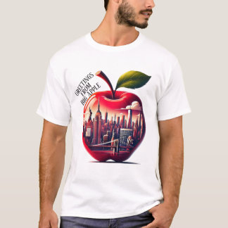 Red Apple with New York City Skyline T-Shirt