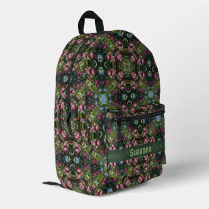 Red Apples Abstract Pattern Personalized Printed Backpack