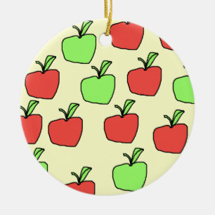Red Apples and Green Apples, Pattern. Ceramic Ornament