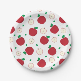 Red Apples and Halved Apples Paper Plate