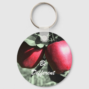 Red Apples Be Different Motivational Keychain
