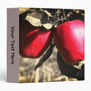 Red Apples Black And White Nature Personalized Binder