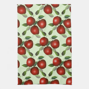 Red Apples Fruit Gingham Kitchen Towel