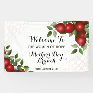 Red Apples Fruit on Trellis   Banquet Banner