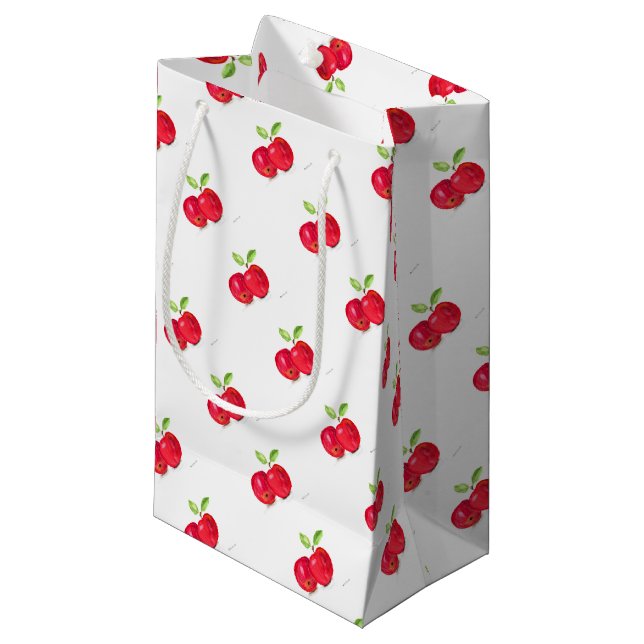 Red apples fruity painting gardener gift small gift bag (Front Angled)
