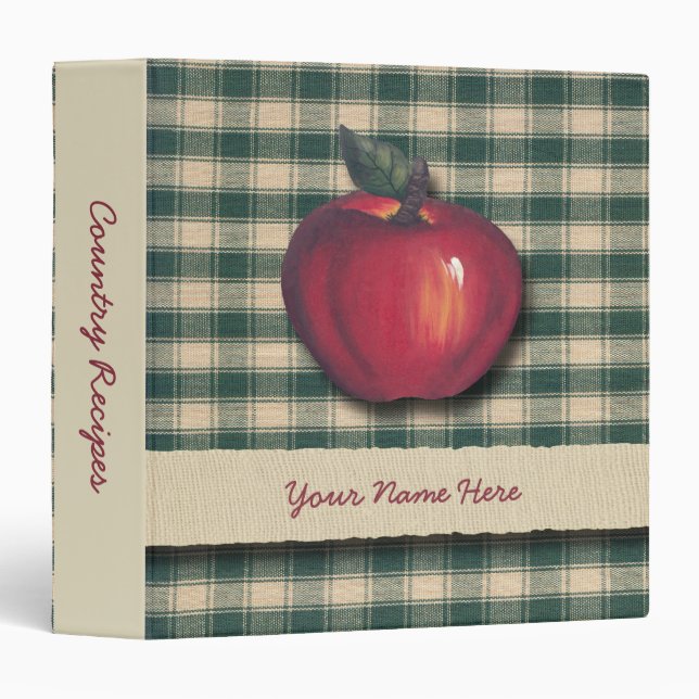 Red  Apples Green Plaid Binder (Front/Spine)