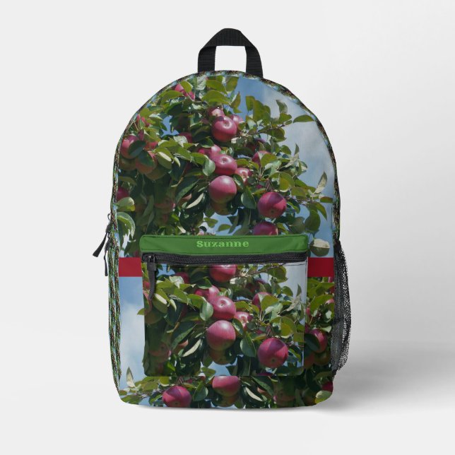 Red Apples On The Tree Country Personalized Printed Backpack (Front)