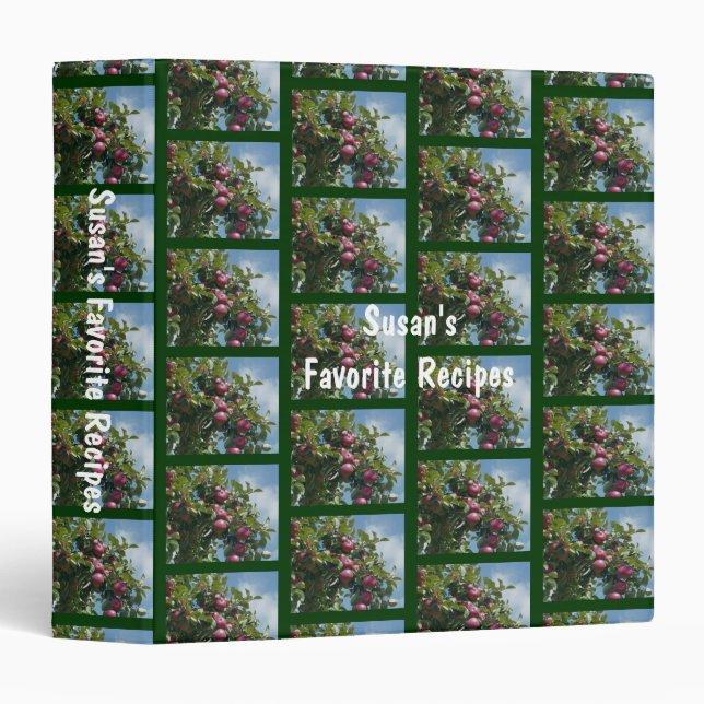 Red Apples On The Tree Personalized Recipe  Binder (Front/Spine)