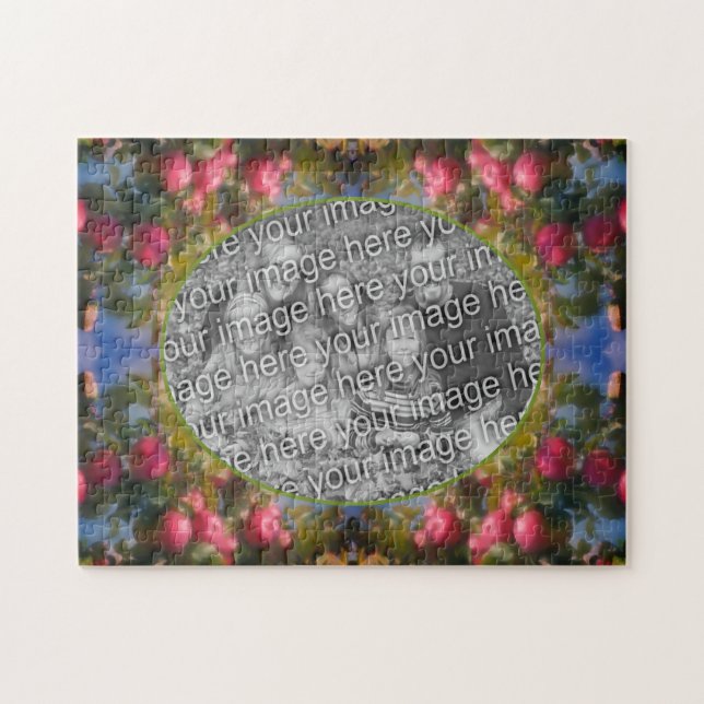 Red Apples On Tree Frame Add Your Photo Jigsaw Puzzle (Horizontal)