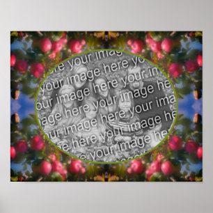 Red Apples On Tree Frame Add Your Photo Poster