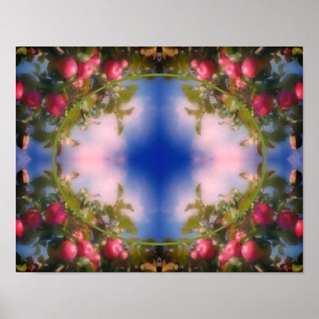 Red Apples On Tree Frame Add Your Photo Poster (Front)