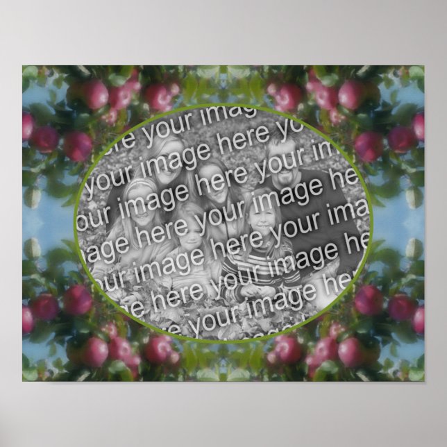 Red Apples On Tree Frame Add Your Photo Poster (Front)