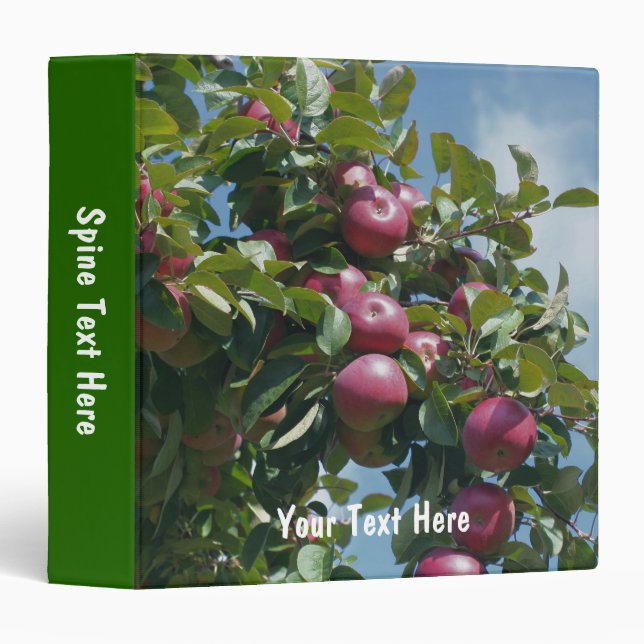 Red Apples On Tree Nature Personalized Binder (Front/Spine)