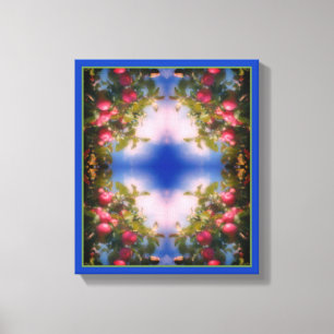 Red Apples On Tree Painting Abstract Canvas Print