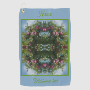 Red Apples On Tree Painting Abstract Personalized Golf Towel