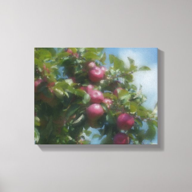 Red Apples On Tree Painting Canvas Print (Front)