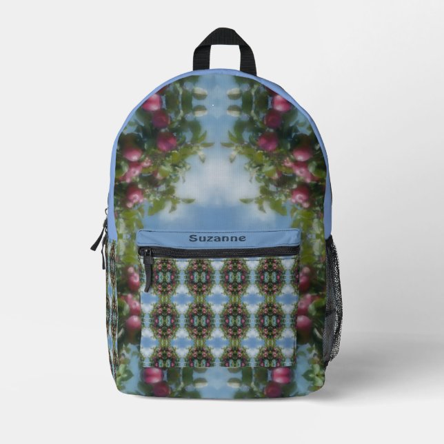 Red Apples On Tree Painting Personalized Printed Backpack (Front)
