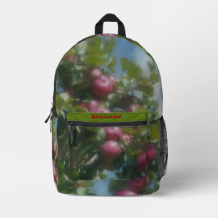 Red Apples On Tree Painting Printed Backpack
