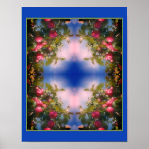 Red Apples On Tree Photo Painting Abstract Poster