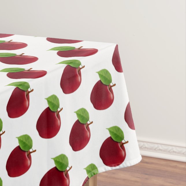 Red Apples on White Tablecloth (In Situ)