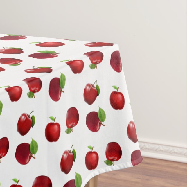 Red Apples on White Tablecloth (In Situ)
