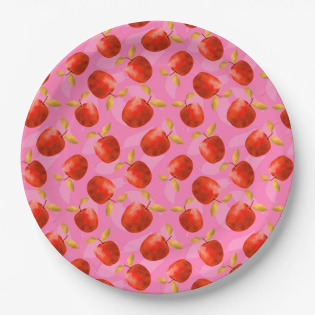 Red apples  paper plate (Front)