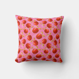 Red apples throw pillow