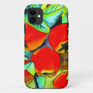 Red Apples watercolor original art painting iPhone 11 Case