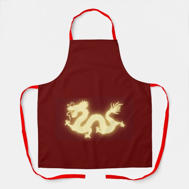 Red apron with gold details Chinese new (Front)
