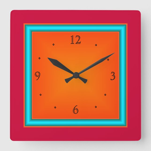 Red/Aqua/Orange>Wall Clock (Front)