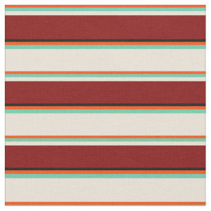 Red, Aquamarine, Bisque, Maroon & Black Coloured Fabric