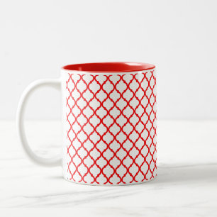 Red arabesque pattern Two-Tone coffee mug